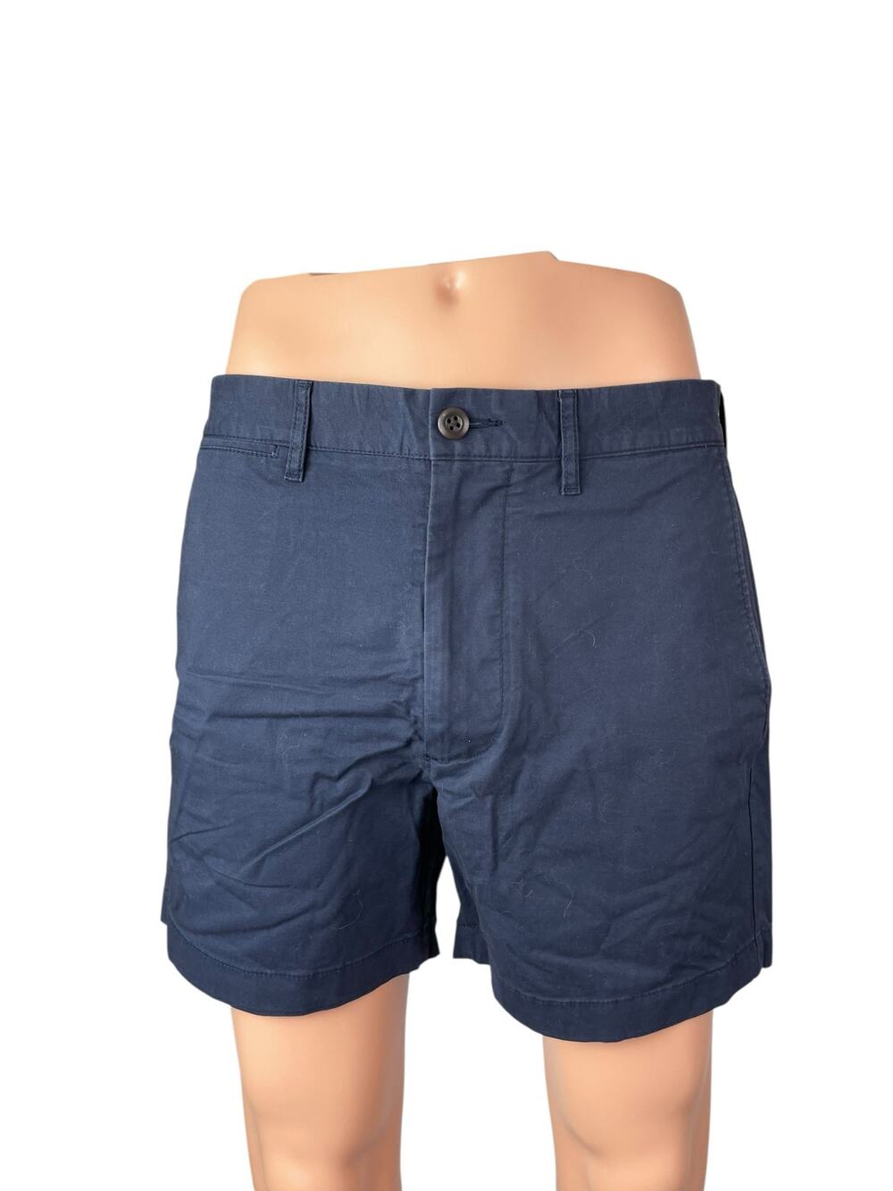 J.Crew Men's Navy Blue Flat Front Golf Chino Khaki Bermuda Casual Shorts 32/5